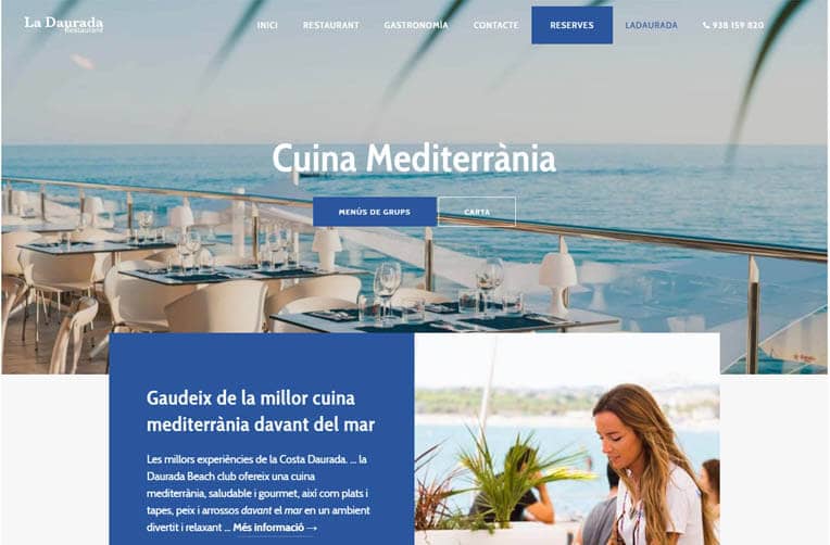 diseño web vilanova restaurant la daurada beach club
